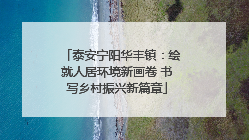 泰安宁阳华丰镇：绘就人居环境新画卷 书写乡村振兴新篇章